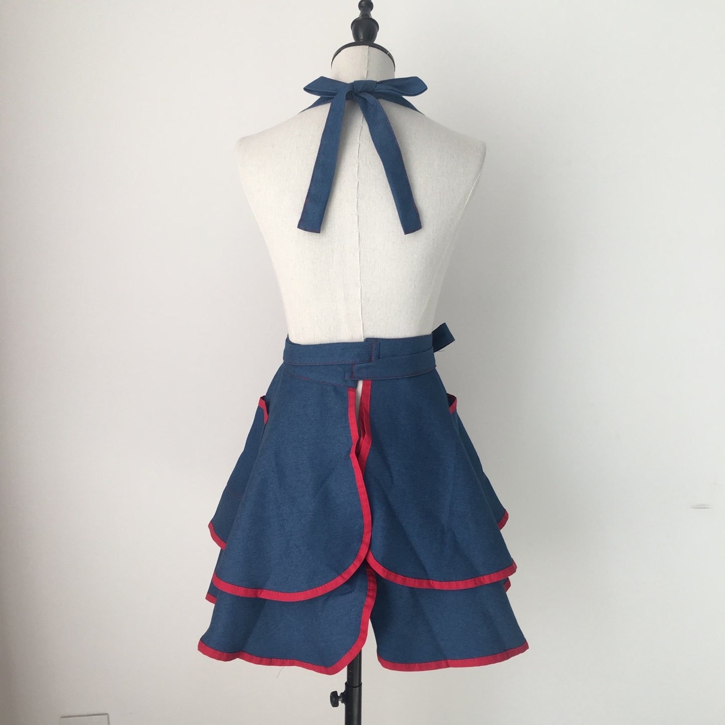 Ladies Denim Ruffled Apron